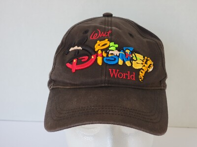 Walt Disney World Character Lettering Embroidered Black Snapback Hat-image