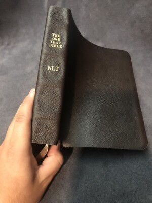 One Year Nlt New Living Translation Expressions Bible Brown Leather Journaling-image