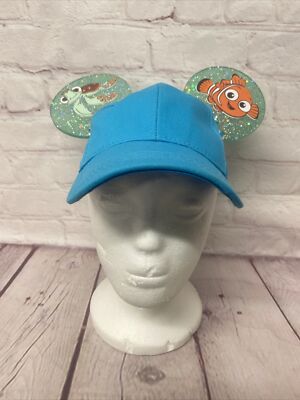 Handmade Mickey Mouse Ears Hat Sz Small Finding Nemo Resin WDW Ball Cap-image