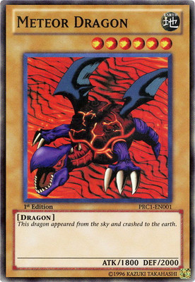 Meteor Dragon [PRC1-EN001] Super Rare Moderately Played 1st Edition - Yugioh sin-image