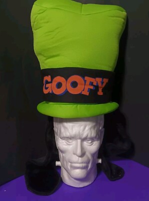 Vtg Walt Disney World Disney Parks Green Goofy Hat W/ Floppy Ears Adult Size-image