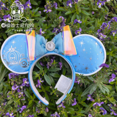 USA Disney-Parks 2025 Cinderella Minnie Mouse Blue Ears Headband Disneyland-image