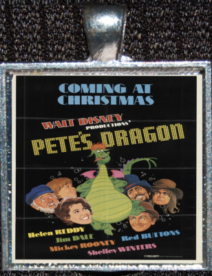 Pete's Dragon Movie Poster Disneyland Disney World WDW Silver Pendant Necklace-image