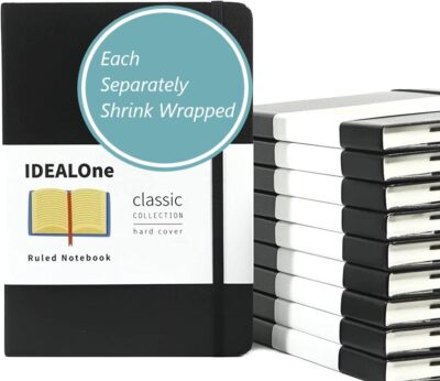 Black 10 pack, Hardcover Leather Journal Notebook Lined–A5(5.7 x 8), College ru-image