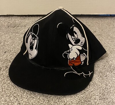 Mickey Mouse Hat 2 Faces Walt Disney World Embroidered Black White Red -image