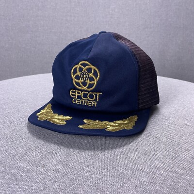 Epcot Center Walt Disney World California LA Mesh Snapback Cap Trucker Hat Vtg-image