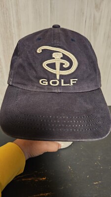 Disney Golf Tee Walt Disney World 100% Cotton Ball Cap Hat Navy Blue Adjustable-image