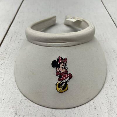 Vintage Walt Disney World White Minnie Mouse Golf Visor Headband Hat Adult OS-image