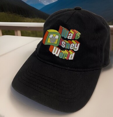 Disney Parks Walt Disney World Retro Black Adjustable Cap Hat Size Adult-image