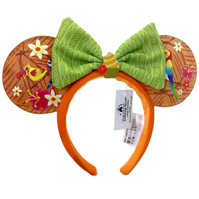 Disney Parks WDW Enchanted Tiki Room Birds Minnie Mouse Headband Ears Dole Whip-image