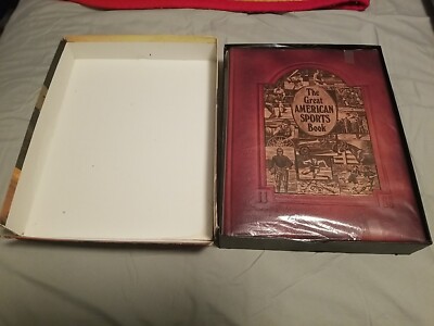 Vtg 80s The Great American Sports Book George Gipe 1980 Leather Ed. Illustrated-image