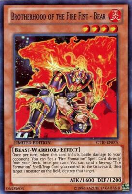 Brotherhood of the Fire Fist - Bear - CT10-EN008 - Super Rare - Limited Edition -image