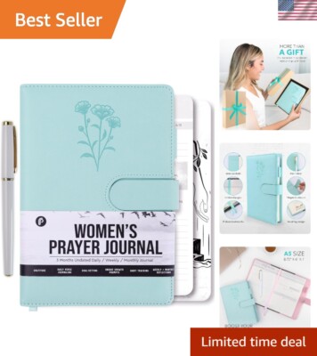 Elegant Prazoli Faux Leather Christian Prayer Journal for Women, 8.5x5.5 Inch-image