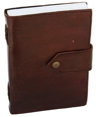Handmade Leather Journal Notebook - Genuine Leather Bound Daily personal Diar...-image