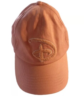 Disney Parks Coral Orange Walt Disney World Hat Adult Size Embroidered Fuzzy D-image