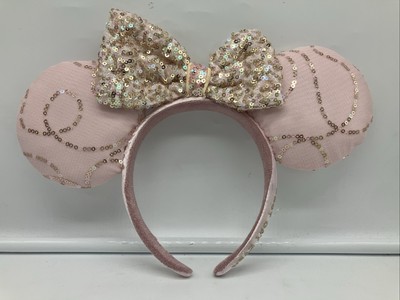 Disney-Parks Minnie Ears Bow Sequined princess Headband Best Day Ever Pink Girs-image
