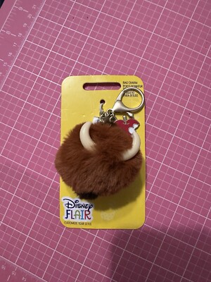 Pumbaa Fuzzy Pom Pom Flair Bag Charm Jewelry The Lion King key chain keychain-image