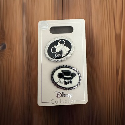 Disney Pin - Walt Disney World Wedding Ear Hats Mr and Mrs Set-image