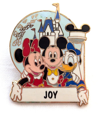 Disney Joy Name Pin Walt Disney World Disneyland Holiday Christmas Jewelry-image