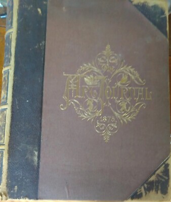 Antique Embossed Leather Bound Book Art Journal Printed in 1875-image