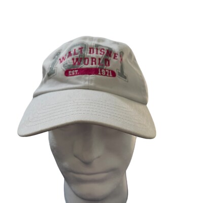 Walt Disney World Est 1971 White Cotton Hat Embroidered In Pink-image