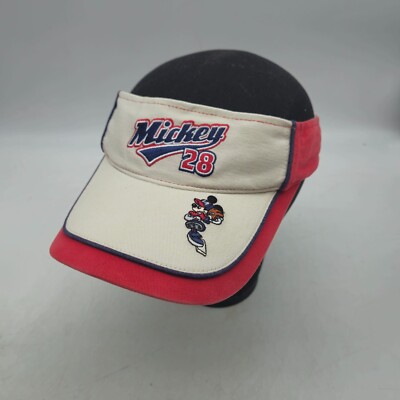 Disney Mickey Mouse Strapback Visor Hat Florida Walt Disney World Red OSFA-image