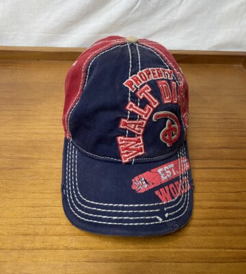 Walt Disney World Mickey Mouse Baseball Hat Cap Distressed Blue & Red Est. 71-image