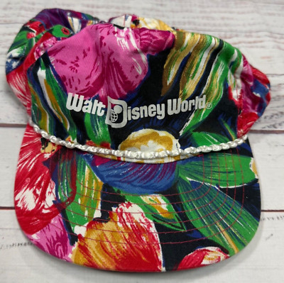 Vintage Walt Disney World Hawaiian Print Snapback Ball Cap Hat One Size-image