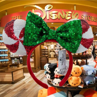 Disney'Parks Candy Cane Cutie Sequin Minnie Christmas Headband Girls Ears-image