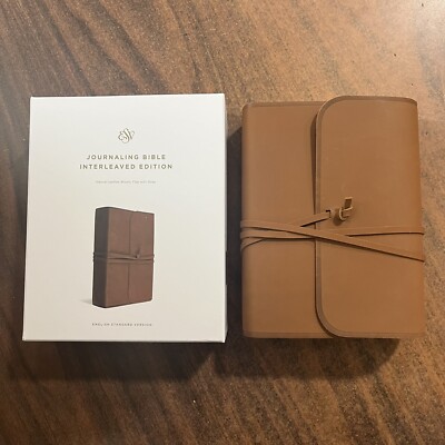 ESV Journaling Bible Interleaved- $174.99 Retail - Brown Natural Genuine Leather-image