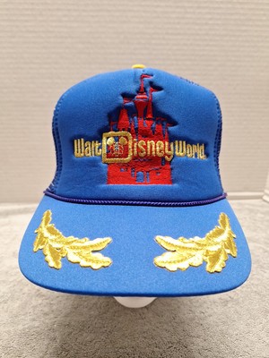 Vintage 1980s Walt Disney World Trucker Gold Oak Leaf Captains Hat/Cap. New-image