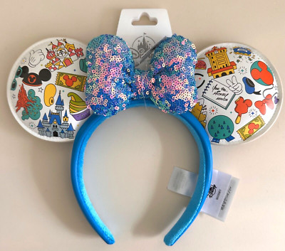 BNWT Walt Disney World Play in the Parks Minnie Mouse Ears Headband - Blue-image