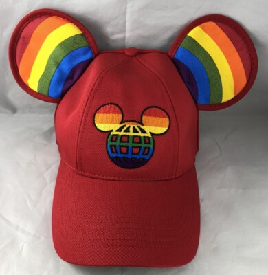 Disney Parks WDW Mickey Mouse Ears Rainbow Pride Baseball Dad Hat Cap-image