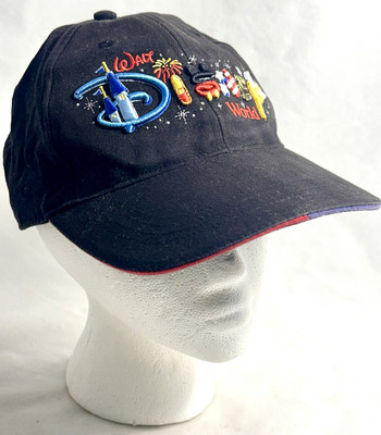 Disney Hat Cap Hook & Loop Snap Back Black Walt Disney World Mickey Mouse Park-image
