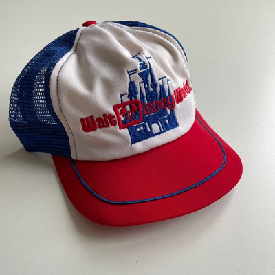 Vintage Walt Disney World Kingdom Graphic Mesh Trucker Snapback Hat OSFA Rare-image