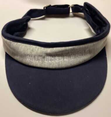 Walt Disney World Embroidered Black Strap Back Sun Visor baseball Hat USED-image