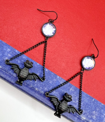 Walt Disney World - Haunted Mansion Bat Stanchion Dangle Earrings-image