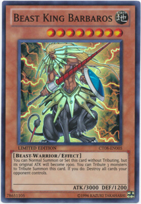 Yugioh Beast King Barbaros CT08 Super Rare Limited NM-image