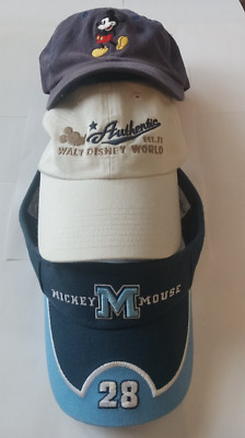 Lot of 3 Authentic Mickey Mouse Walt Disney World Hats & Visor Number 28-image