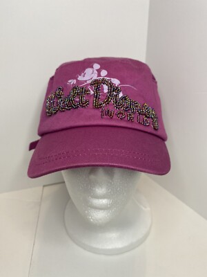 Walt Disney World Parks Mickey Mouse Sequin Pink Short Brim Baseball Cap Hat-image