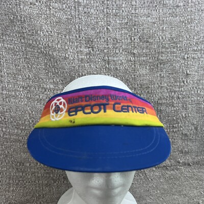 Vintage Walt Disney World Epcot Center Rainbow Visor Youth 1980s-image