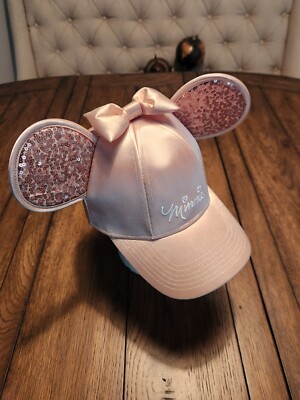 Minnie Mouse Walt Disney Pink Bedazzled Glittery WDW Ears Snapback Girls Hat-image