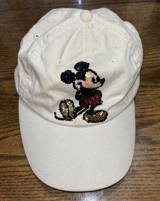 Walt Disney World Mickey Mouse Sequin Strapback Hat White Adult One Size-image