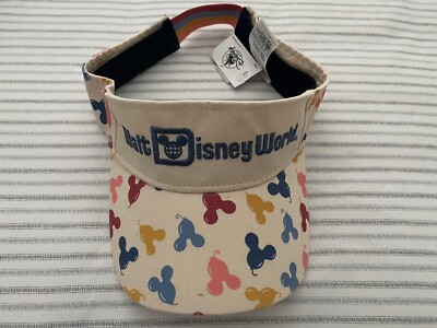 NWT Walt Disney World Adult Visor Hat Cap Mickey Balloons-image