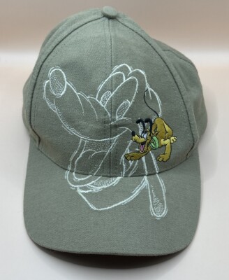 Vintage Walt Disney World Pluto Cotton Baseball Cap Hat Beige-image
