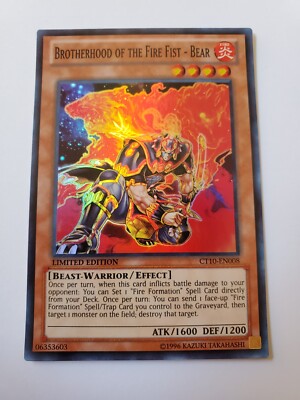 Yugioh - BROTHERHOOD of the FIRE FIST BEAR CT10-EN008 - Super Rare Holo - NMT-image