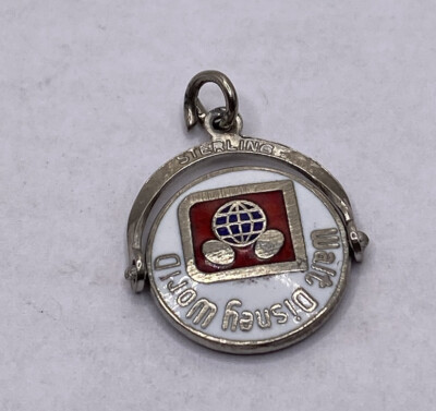 VINTAGE WALT DISNEY PRODUCTIONS STERLING SILVER ENAMEL WALT DISNEY WORLD CHARM-image