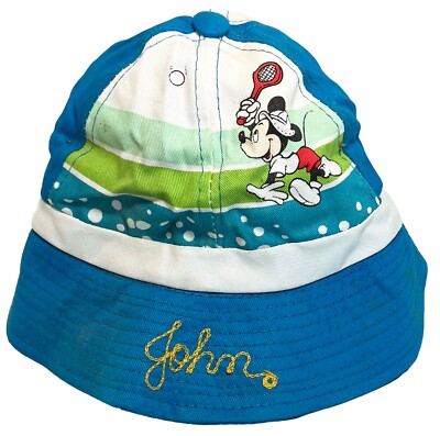 Disneyland Walt Disney World Vtg Bucket Hat Adult Large 7 3/8 Mickey Mouse John-image