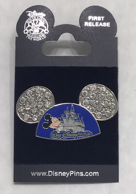 WDW Celebrate Everyday Mickey Mouse Jeweled Ears Hat w/Castle Pin # 67269-image