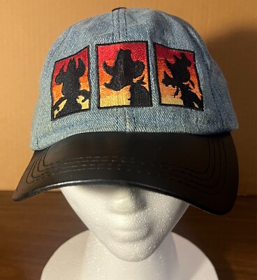 VTG Disney Goofy’s Hat Co-Cowboy Buddies Denim Adjustable Leather Brim-USA made-image